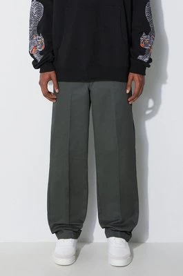 Dickies spodnie Work męskie kolor zielony proste