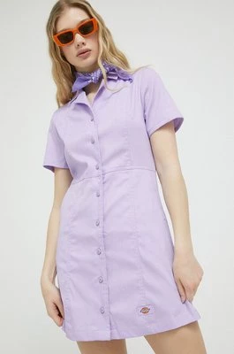 Dickies sukienka kolor fioletowy mini rozkloszowana