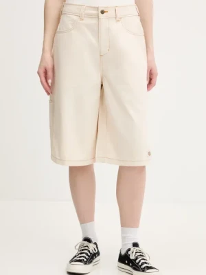 Dickies szorty bawełniane damskie kolor beżowy gładkie high waist DK0A4Z85F901