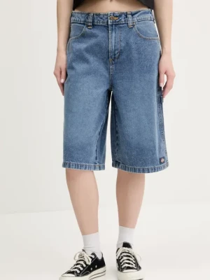 Dickies szorty jeansowe damskie kolor niebieski gładkie high waist DK0A4Z85K211