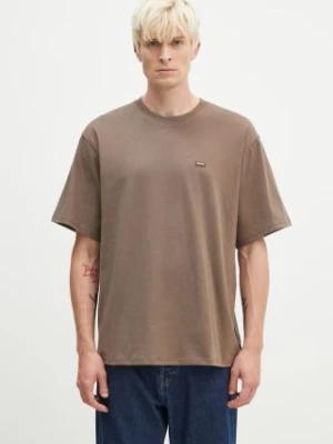 Dickies t-shirt bawełniany Clancy Heavyweight Tee męski kolor brązowy z nadrukiem DK0A4Z4L