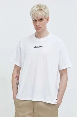 Dickies t-shirt bawełniany ENTERPRISE TEE SS męski kolor biały z nadrukiem DK0A4YRN