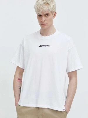 Dickies t-shirt bawełniany ENTERPRISE TEE SS męski kolor biały z nadrukiem DK0A4YRN