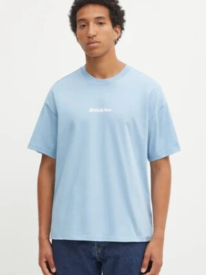 Dickies t-shirt bawełniany ENTERPRISE TEE SS męski kolor niebieski z nadrukiem DK0A4YRN