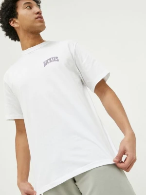 Dickies t-shirt bawełniany kolor biały z nadrukiem