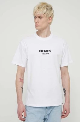 Dickies t-shirt bawełniany MAX MEADOWS TEE SS męski kolor biały z nadrukiem DK0A4YRL