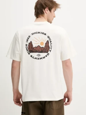 Dickies t-shirt bawełniany męski kolor beżowy z nadrukiem DK0A4Z8PC481