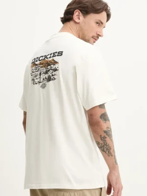 Dickies t-shirt bawełniany męski kolor beżowy z nadrukiem DK0A4Z8VC481