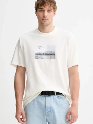 Dickies t-shirt bawełniany męski kolor beżowy z nadrukiem DK0A87YM