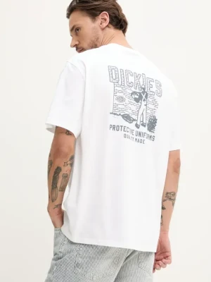 Zdjęcie produktu Dickies t-shirt bawełniany męski kolor biały z nadrukiem DK0A4Z8R0WH1