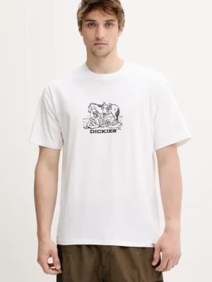 Dickies t-shirt bawełniany męski kolor biały z nadrukiem DK0A4Z910WH1