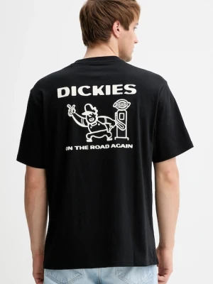 Dickies t-shirt bawełniany męski kolor czarny wzorzysty DK0A87QI