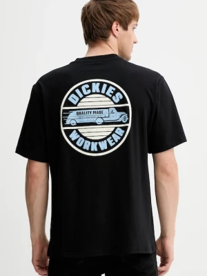 Dickies t-shirt bawełniany męski kolor czarny z nadrukiem DK0A87QL