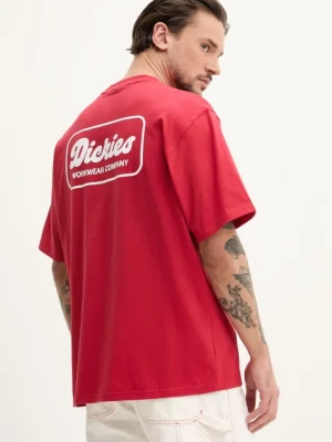 Dickies t-shirt bawełniany męski kolor czerwony z nadrukiem DK0A4Z8Z0ER1