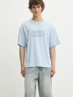 Dickies t-shirt bawełniany męski kolor niebieski z nadrukiem DK0A4Z8QK541