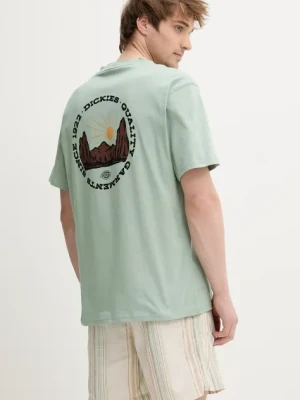 Dickies t-shirt bawełniany męski kolor zielony z nadrukiem DK0A4Z8PK361