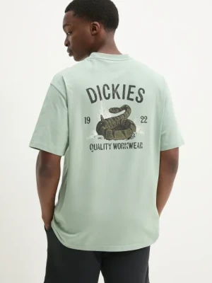 Zdjęcie produktu Dickies t-shirt bawełniany męski kolor zielony z nadrukiem DK0A4Z99K361