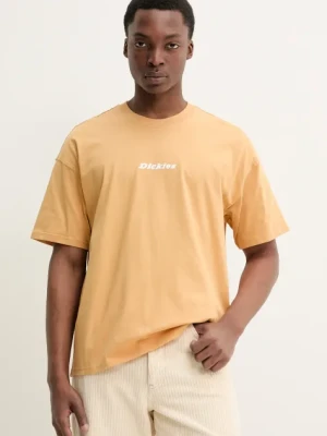Dickies t-shirt bawełniany męski kolor żółty z nadrukiem DK0A4YRNK411