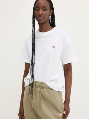 Dickies t-shirt bawełniany OAKPORT damski kolor biały DK0A4Y8L