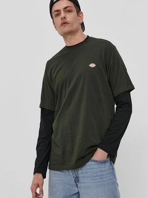 Dickies T-shirt męski kolor zielony gładki DK0A4XDBOGX-OLIVEGREEN