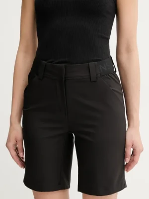 Didriksons szorty MAJA damskie kolor czarny gładkie high waist 505736