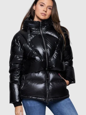 DIEGO M Czarna kurtka puchowa damska, Rozmiar 42 EU - 46 IT