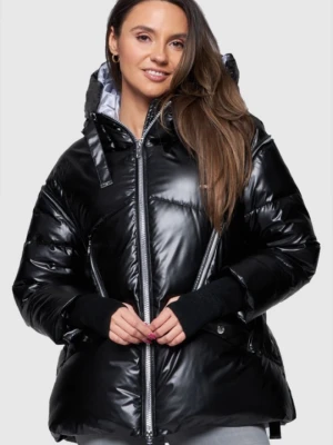 DIEGO M Czarna kurtka puchowa z odpinanymi rękawami, Rozmiar 38 EU - 42 IT