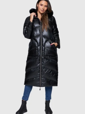 DIEGO M Dwustronny czarny płaszcz puchowy damski, Rozmiar 38 EU - 42 IT