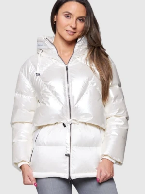 DIEGO M Ecru kurtka puchowa damska, Rozmiar 42 EU - 46 IT