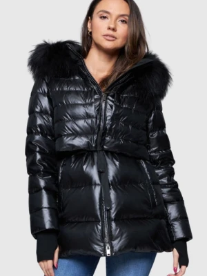 DIEGO M Puchowa kurtka damska z odpinanym kapturem, Rozmiar 44 EU - 48 IT