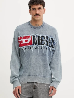 Diesel bluza bawełniana K-FRONZI męska kolor niebieski z aplikacją A18915.0KICC
