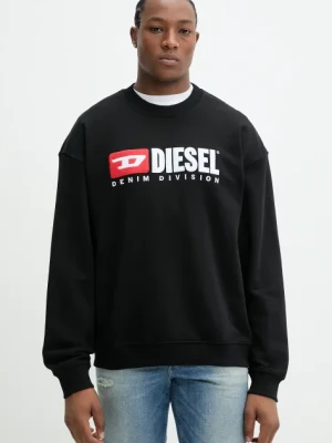 Diesel bluza bawełniana S-BOXT-DIV SWEAT-SHIRT męska kolor czarny z aplikacją A15753.0GEAD