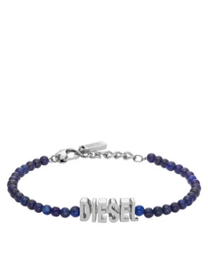 Diesel Bransoletka Blue Agate Beaded Bracelet DX1544040 Niebieski