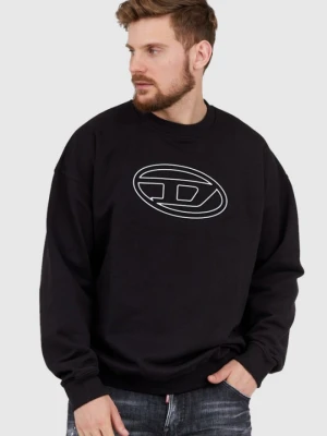 DIESEL Czarna bluza męska z wytłaczanym logo, Rozmiar L