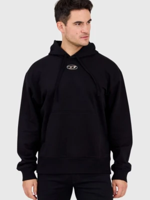 DIESEL Czarna męska bluza z metalowym logo S-MACS-HOOD-OD, Rozmiar XL
