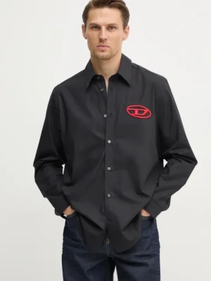 Zdjęcie produktu Diesel koszula bawełniana S-SIMPLY-D SHIRT męska kolor czarny regular z kołnierzykiem klasycznym A14634.0PCAL