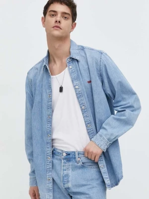 Diesel koszula jeansowa D-SIMPLY CAMICIA męska kolor niebieski regular z kołnierzykiem klasycznym