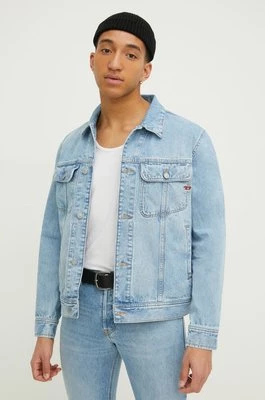 Diesel kurtka jeansowa męska kolor niebieski przejściowa