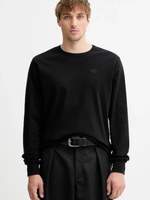 Diesel longsleeve bawełniany T-ADJUST-LS-SLITS-R17 kolor czarny gładki A18142.0AIJU