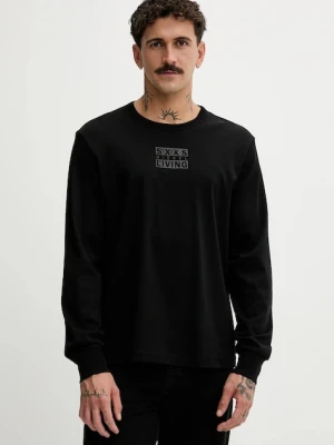 Diesel longsleeve bawełniany T-MADJUST-LS-T1 kolor czarny z nadrukiem A18723.0PJBG