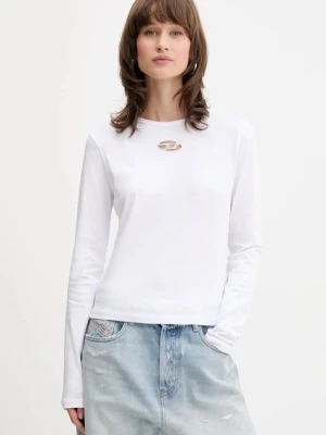 Diesel longsleeve bawełniany T-UNCUTIE-LONG-LS-OD kolor biały A19438.0CLBR