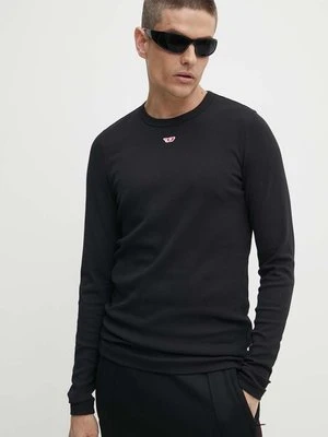 Diesel longsleeve D-RIBBER-LS-N męski kolor czarny gładki A14951.0EJAI