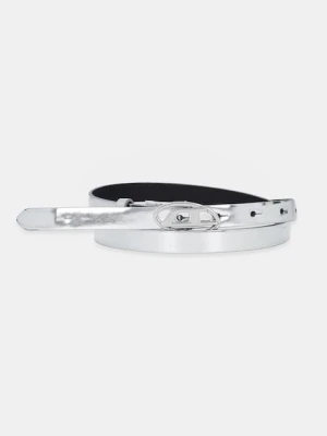 Diesel pasek OVAL D LOGO B-1DR 15 damski kolor srebrny X10423.P1660