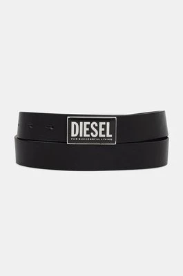 Diesel pasek skórzany B-GLOSSY II męski kolor czarny X09945.PR227