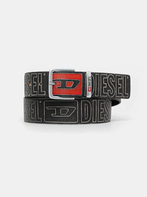 Diesel pasek skórzany DIESEL LOGO B-BISCOTTO OUTLINE męski kolor czarny X10427.P6812