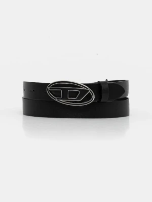 Diesel pasek skórzany OVAL D LOGO B-1DR 25 damski kolor czarny X09716.P1245