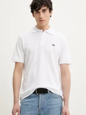 Diesel polo bawełniane T-REJUST-DOVAL-PJ POLO SHIRT kolor biały gładki A15057.0AIJR