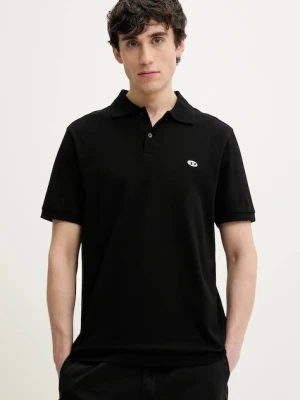 Diesel polo bawełniane T-REJUST-DOVAL-PJ POLO SHIRT kolor czarny gładki A15057.0AIJR