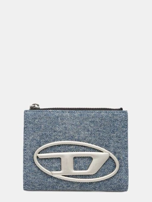 Diesel portfel bawełniany 1DR 1DR BI-FOLD ZIP II damski kolor niebieski X09888.P1730