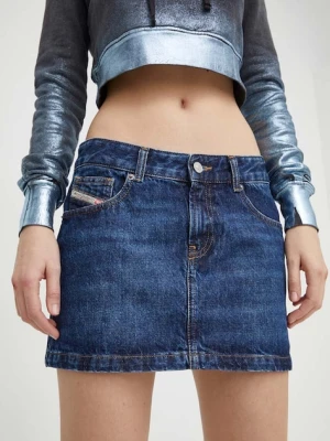 Diesel spódnica jeansowa DE-RON GONNA kolor granatowy mini prosta